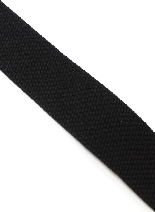 BC Belts Thin Web Belt Double D-Ring Buckle 1.25" Wide with Metal Tip Solid Color (M-Black) - Image 4